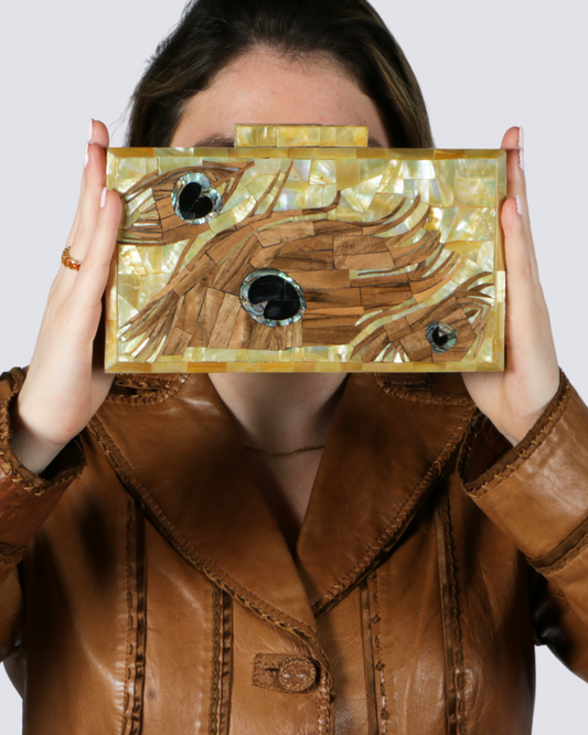 Eye & Feather Clutch